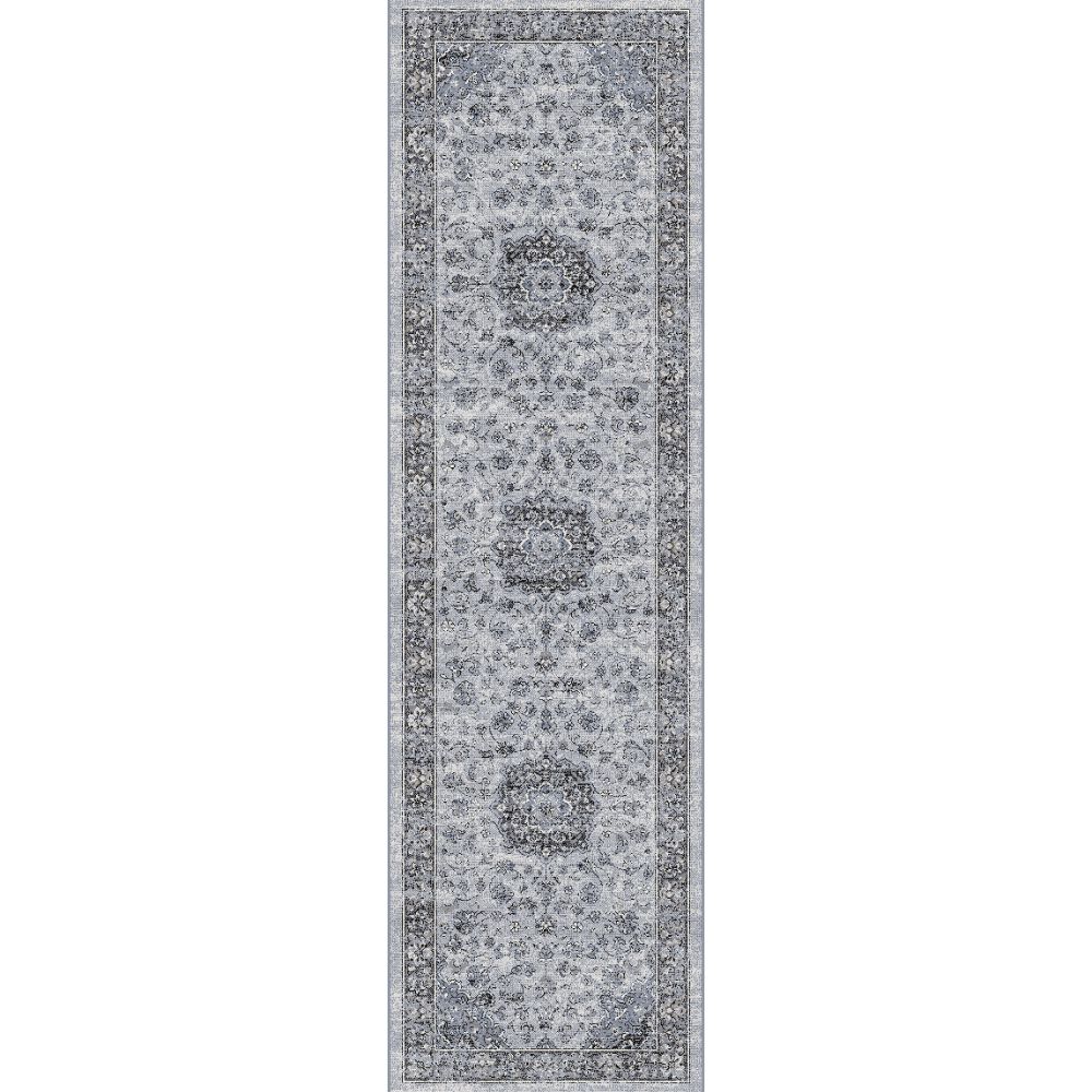Dynamic Rugs 57559-9656 Ancient Garden 2.2 Ft. X 11 Ft. Finished Runner Rug in Silver/Grey